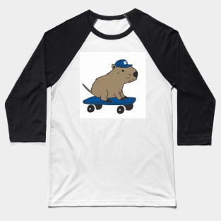 Capybara skating Baseball T-Shirt